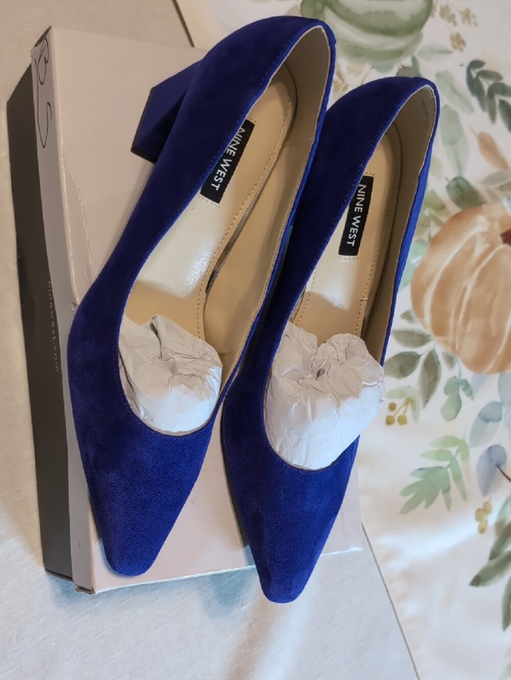 Nine West Monda Blue Suede Pointed-Toe Pumps NIB Sz 9 - Picture 3 of 4
